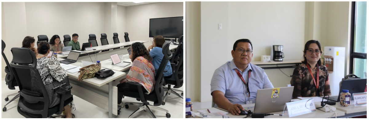 (1) MAS SAR Writing Team together with FMDS Dean, Finaflor Taylan and Reviewers during the Program Briefing session; (2) MSW External QA Reviewers